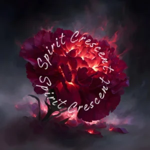 Crimson Carnation Burning Celestial Offering Digital Astral Spiritual Energy Gift Ritual Blessing Devotion for Spirit Companion or Loved Ones in Spirit