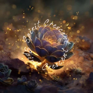 Succulent Flower Glowing Celestial Offering Digital Astral Spiritual Energy Gift Ritual Blessing Devotion for Spirit Companion or Loved Ones in Spirit