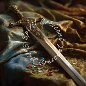 Celestial Sword Offering: Jeweled Ritual Gift - Spiritual Devotion