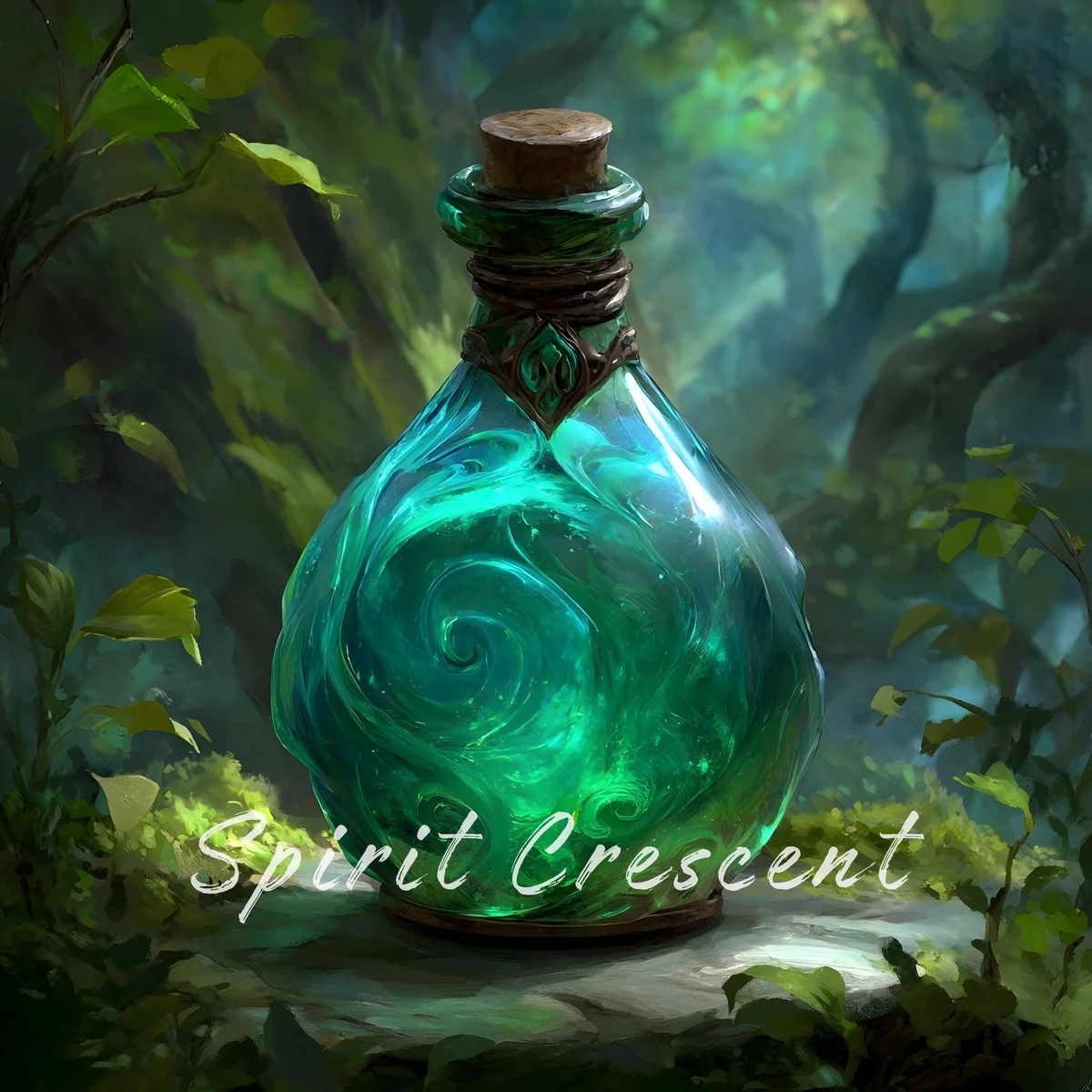 Spirit Connection Potion Bottle, Emerald Glow (Celestial Offering)