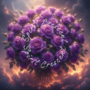 Purple Rose Bouquet Celestial Offering Digital Astral Spiritual Energy Gift Ritual Blessing Devotion for Spirit Companion or Loved Ones in Spirit