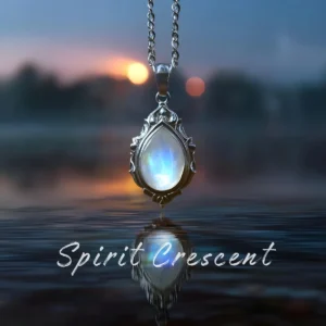 Lunar Moonstone Pendant Celestial Offering Digital Astral Spiritual Energy Gift Ritual Blessing Devotion for Spirit Companion or Loved Ones in Spirit
