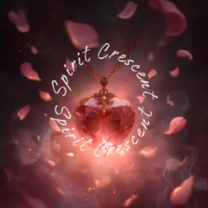 Ruby Heart Necklace Celestial Offering Digital Astral Spiritual Energy Gift Ritual Blessing Devotion for Spirit Companion or Loved Ones in Spirit