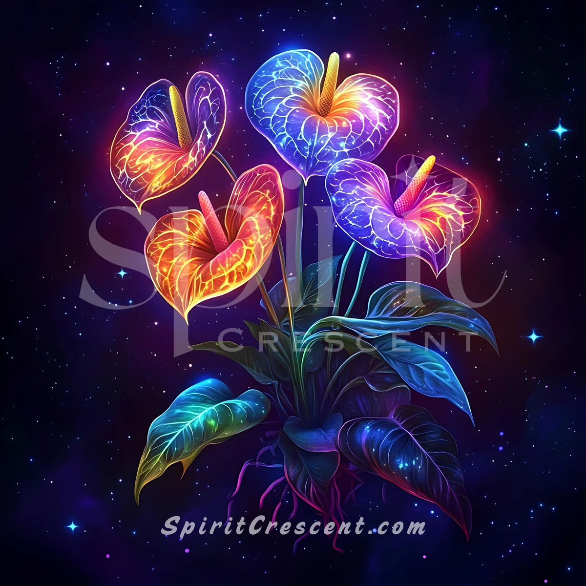 Spirit Offering Bouquet: Orchid and Anthurium - Gentle Devotion