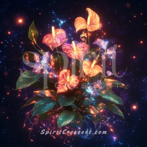 Spiritual Orchid Anthurium Bouquet Present for Spirit Companion Magnetic Magnetizing Sensual Fiery