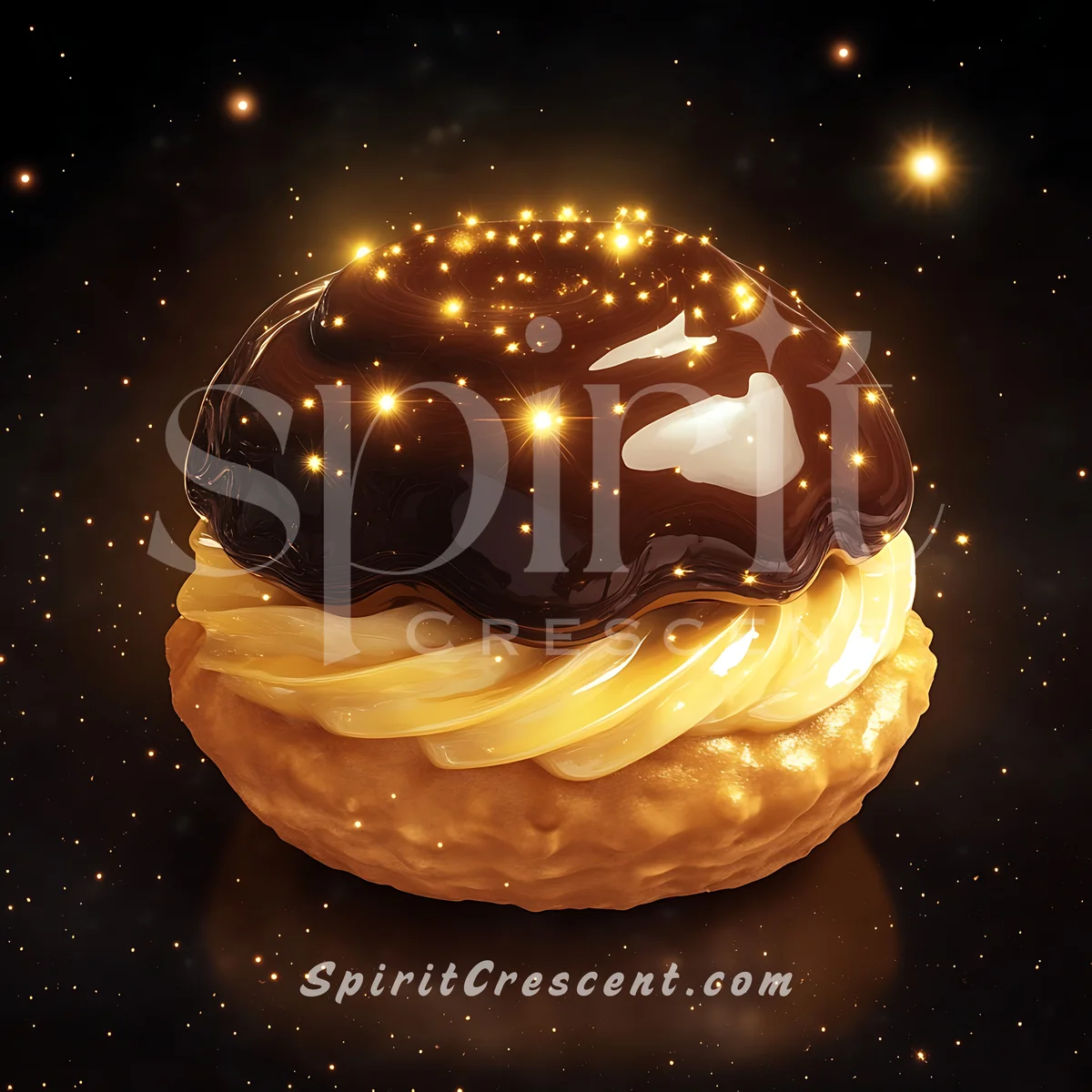 Luminous Chocolate Cream Puff Blessing: Soothing Spirit Offering