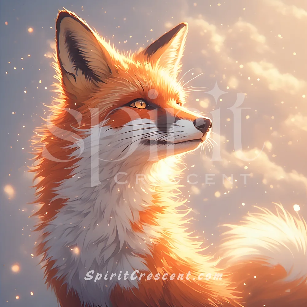Radiant Fox Spirit Familiar Playful Mischief Clever Shield